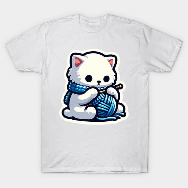 knitting kittty shirt T-Shirt by naquash